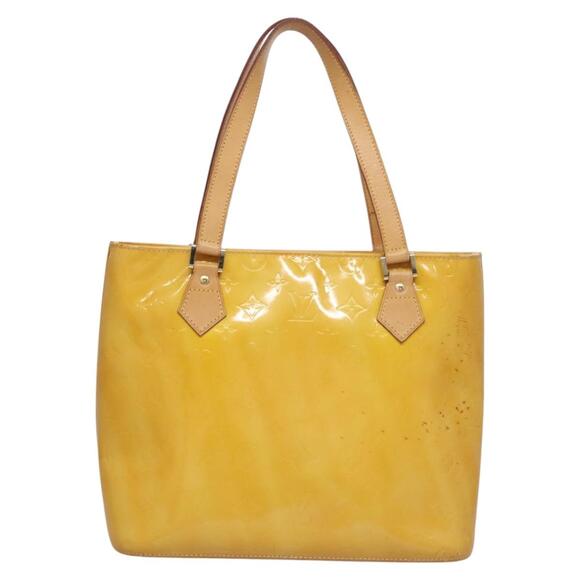 LOUIS VUITTON Monogram Vernis Houston Hand Bag Lime Yellow M91055 - Picture 3 of 13